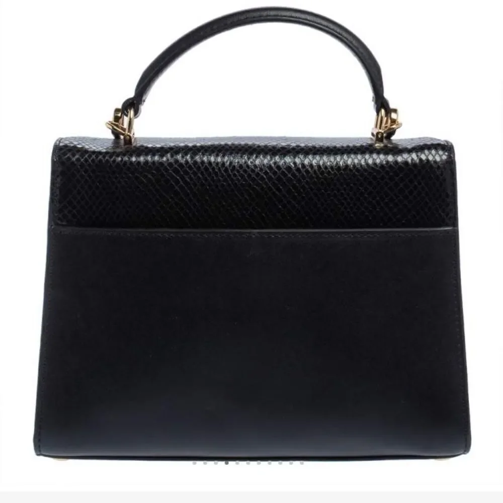 Michael Kors Black and gold python, Sloane crossbody